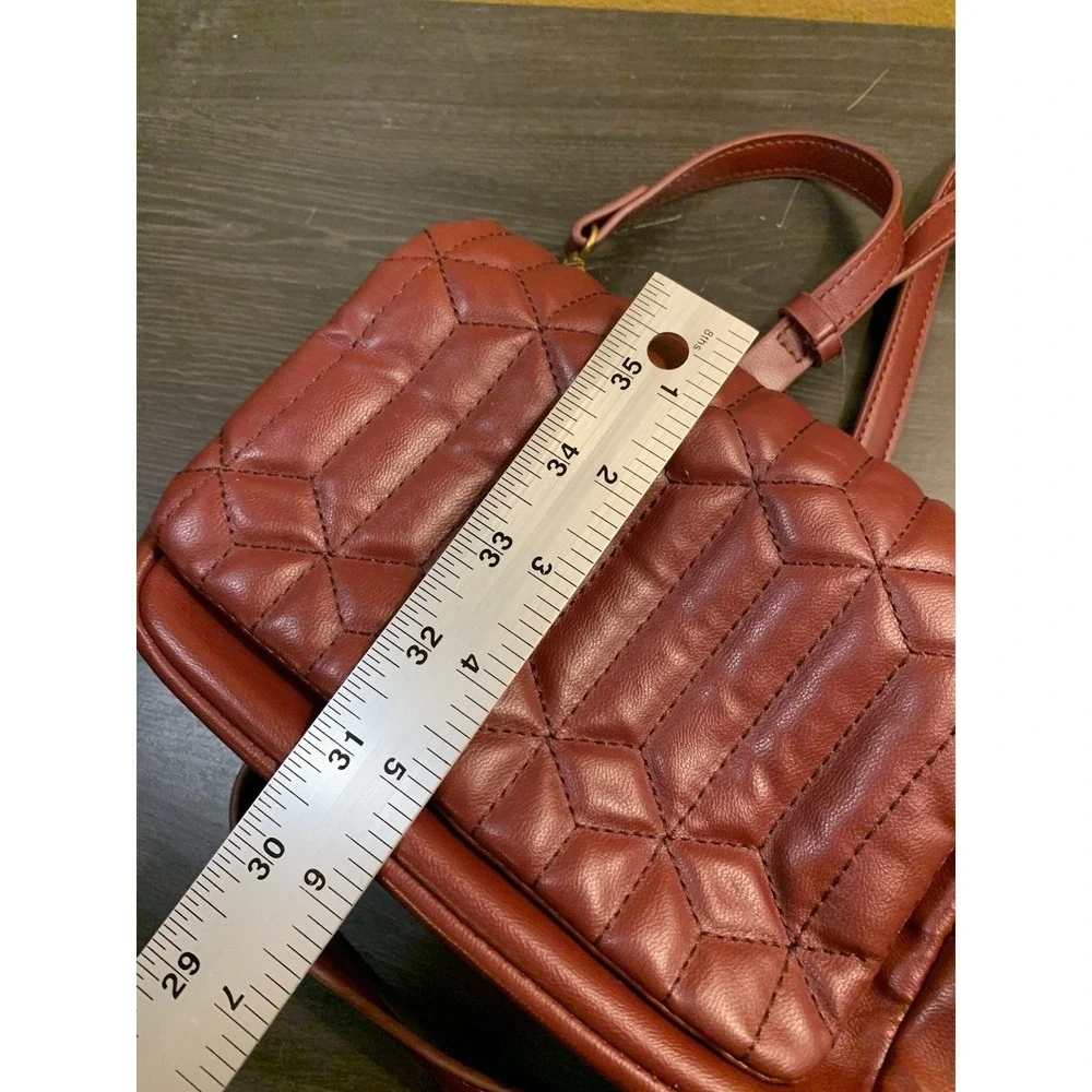 Steve Madden Red Quilted Crossbody Bag‎ with Gold Chain & Logo